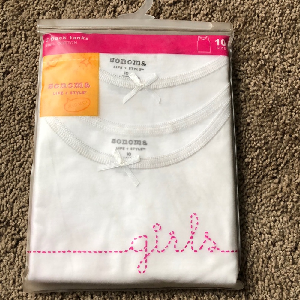 Sonoma Tank Tops Girls Size 10 White New